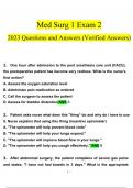 Med Surg 1 Exam 2 questions and answers latest 2023 - 2024 [100% correct answers]