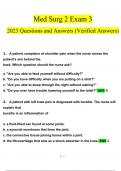 Med Surg 2 Exam 3 questions and answers latest 2023 - 2024 [100% correct answers]