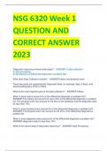 NSG 6320 Week 1 QUESTION AND  CORRECT ANSWER  2023