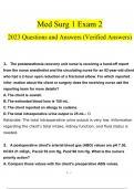 Med Surg 1 Exam 2 questions and answers latest 2023 - 2024 [100% correct answers]
