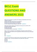 IBCLC Exam  QUESTIONS AND  ANSWERS 2023