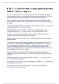 FBLA - Cyber Security Exam Questions with 100&percnt; Correct Answers 