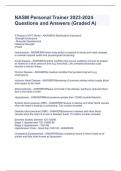 NASM Personal Trainer 2023-2024 Questions and Answers &lpar;Graded A&rpar;