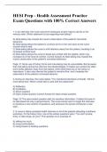 HESI Prep - Health Assessment Practice Exam Questions with 100&percnt; Correct Answers 