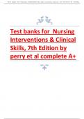 Test banks for Nursing Interventions & Clinical Skills&comma; 7th Edition by perry et al complete A&plus;&period;pdf