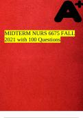 MIDTERM NURS 6675 FALL 2021 with 100 Questions