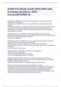 HUSR 415 Study Guide 2023-2024 with Complete Solutions 100&percnt; Correct&lpar;SCORED A&rpar;