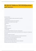 HUSR 415 Midterm 2023&sol;2024Questions and Answers 