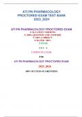 ATI PN PHARMACOLOGY PROCTORED EXAM TEST BANK  2023&lowbar;2024