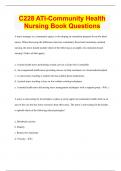 C228 ATI-Community Health  Nursing Book Questions | 2023 | Questions with 100% Correct Answers | Updated & Verified