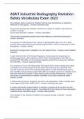 ASNT Industrial Radiography Radiation Safety Vocabulary Exam 2023