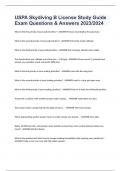 USPA Skydiving B License Study Guide Exam Questions & Answers 2023&sol;2024