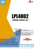 LPL4802 Assignment 1 (WRITTEN) Semester 2 2024 (705490) - DUE 18 August 2024