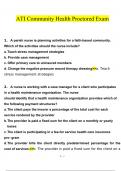 ATI Community Health Proctored Exam questions and answers latest 2023 - 2024 [100% correct answers]