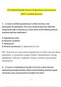 ATI Mental Health Practice B questions and answers latest 2023 - 2024 [100% correct answers]