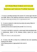 ATI PEDS PROCTORED questions and answers latest 2023 - 2024 [100% correct answers]