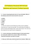 ATI Pediatrics Proctored B questions and answers latest 2023 - 2024 [100% correct answers]