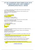 ATI RN LEADERSHIP PROCTORED EXAM 2019  70 QUESTIONS WITH 100&percnt; CORRECT  ANSWERS&lpar;UPDATED&rpar;&sol;A&plus; GRADE