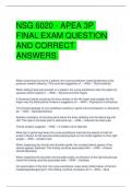 NSG 6020 - APEA 3P FINAL EXAM QUESTION AND CORRECT ANSWERS 