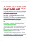  ATI RN NURSING CARE OF CHILDREN PRACTICE 2019 EXAM A LATEST UPDATE 2023&lowbar;2024 QUESTIONS WITH VERIFIED ANSWERS  