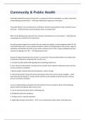 Community & Public Health Questions And Answers