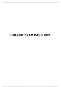LML 4807 EXAM PACK 2021, University of South Africa (Unisa)
