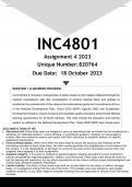 INC4801 Assignment 4 (ANSWERS) 2023 (820764) - DISTINCTION GUARANTEED