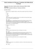 Test Bank for Math Calculations for Pharmacy Technicians 4th Edition Beale &sol; All Chapters 1-16 &sol; Full Complete 2023 - 2024