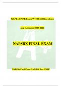 NAPRx CNPR Exam WITH 160 Questions and Answers 2023-2024 NAPSRX FINAL EXAM
