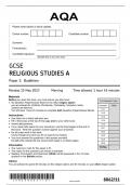 AQA 8062-11-GCSE RELIGIOUS STUDIESA-G-May23-Paper 1: Buddhism