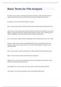 Basic Terms for Film Analysis Question n answers graded A&plus; 2023 passed