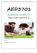 AED3701 ASS 3 2023 Answers