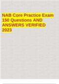 NAB CORE ACTUAL EXAM LATEST GUIDE SOLUTION QUESTIONS AND CORRECT