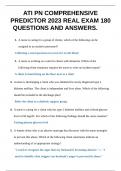 ATI PN COMPREHENSIVE PREDICTOR 2023 REAL EXAM 180 QUESTIONS AND ANSWERS WALDEN