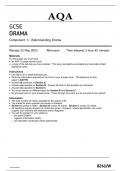 AQA 8261-W-GCSE DRAMA-G-15May23-Component 1 Understanding Drama
