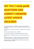 ALC Test 1 study guide QUESTIONS AND  CORRECT ANSWERS  LATEST UPDATE  2023/2024