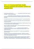 Ch 1&comma; 2&comma; 3 Community&sol;Public Health Nursing questions and answers verified and updated 2023&period;