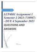 LCP4801 Assignment 1 Semester 2 2023 (738987) - DUE 4 September 2023