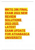 ATHABASCA UNIVERSIY MKTG 396 FINAL EXAM NEW REVIEW SOLUTIONS &lpar;2022&sol;2023&rpar;&period;