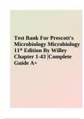 Test Bank For Prescott's Microbiology 11th Edition Willey &vert; Complete Chapter 1-43 &vert;2023-2024