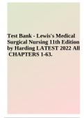 Test Bank For Lewis's Medical Surgical Nursing 11th Edition by Harding | Complete Chapter 1-63 | 2023-2024