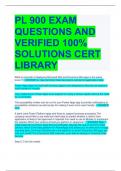 PL 900 EXAM  QUESTIONS AND  VERIFIED 100%  SOLUTIONS CERT LIBRARY