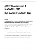 AED3701 Assignment 3 (ANSWERS) 2023 DUE DATE 24th AUGUST 2023