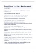 Dental Nurse 314 Exam Questions and Answers