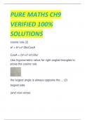PURE MATHS CH9  VERIFIED 100%  SOLUTIONS