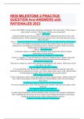 HESI MILESTONE 2 PRACTICE QUESTION And ANSWERS with RATIONALES 2023.