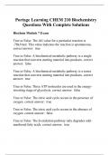 Portage Learning CHEM 210 Biochemistry Questions With Complete Solutions