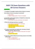 NUR 176 Exam Questions with All Correct Answers 