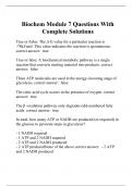 Biochem Module 7 Questions With Complete Solutions