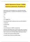 N422 Simmons Exam 3 With Correct Answers Graded A+